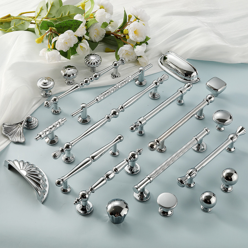 Furniture Hardware Factory - Maçaneta prateada cromada brilhante para porta