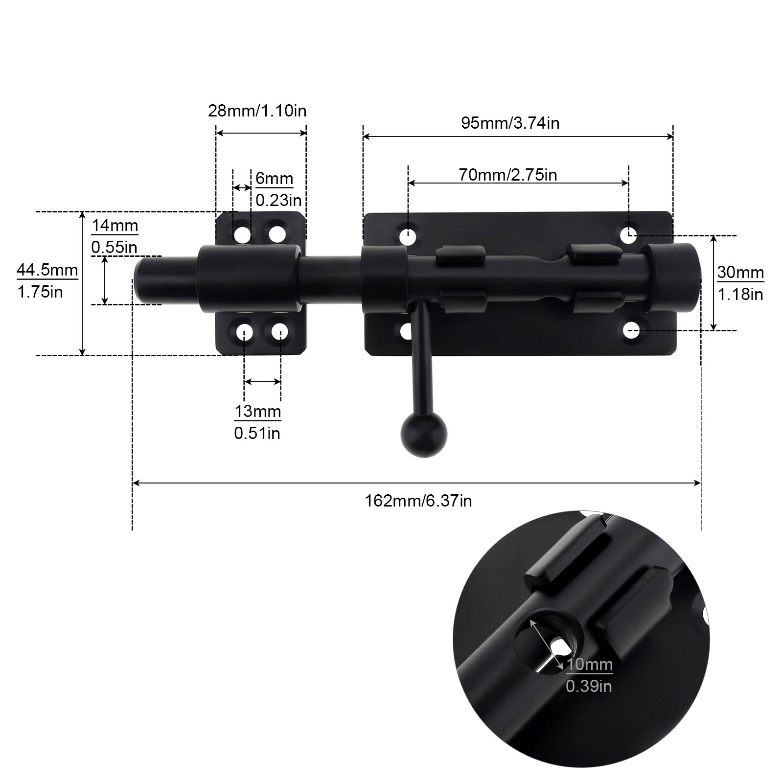 6 Polegada engrossado barril d - Barrel Bolt Slide avaliação e preço