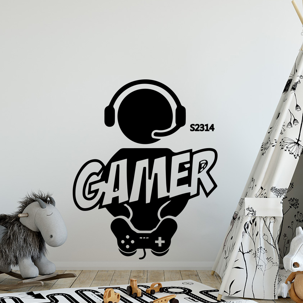 1pc gamer arte da parede decal - Furniture Hardware Factory avaliação e preço